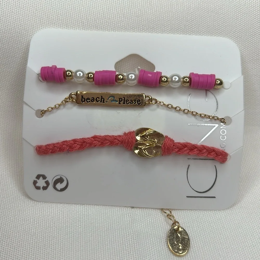 Icing Gold Beach Please Sandals Bracelet Set